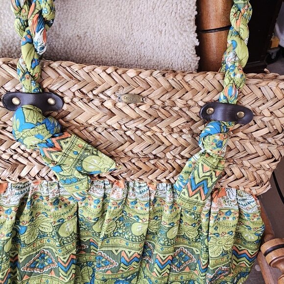 Cappelli Straworld Bohemian Beach Y2K Bag Green/Blue - Picture 9 of 9